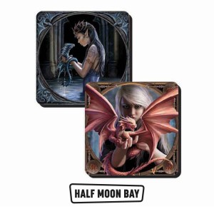 CST2AS01 Set of 2 Coasters - Anne Stokes Dragons 