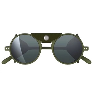 IZIPIZI Glacier G - Kaki Green - Grey Lenses with wind protection - Silver Miror