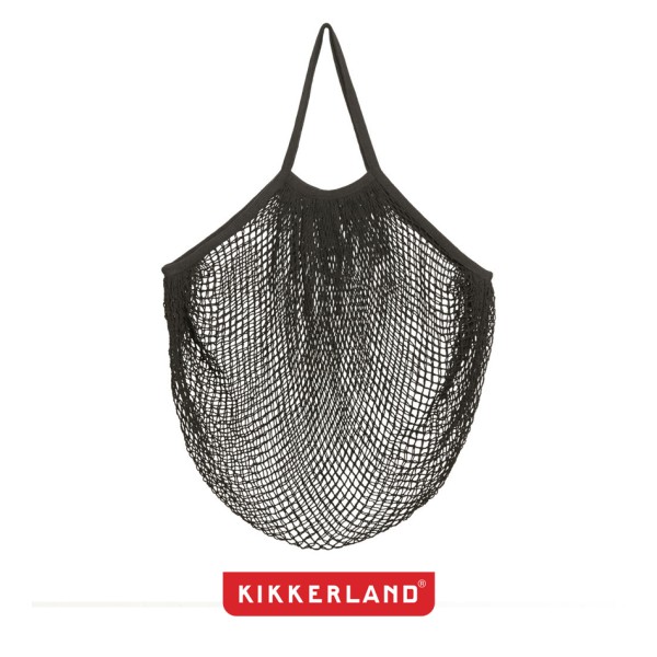 Kikkerland - Голяма плетена пазарска торба - черна 1