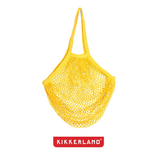 Kikkerland - Плетена пазарска торба - жълта 1