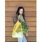 Плетена пазарска торба - жълта 4