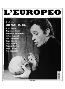 L'Europeo No.28  | TO BE OR NOT TO BE | October  2010