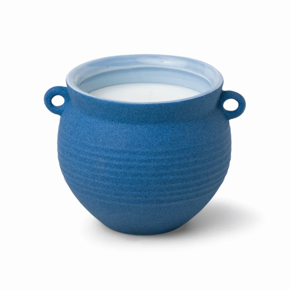 SA0902EU Santorini Blue Ceramic Candle Paddywax - Blue Agave 240gr |  Elephant Bookstore