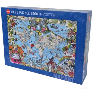 29913 Puzzle Heye 2000p - Map Art The Quirky World