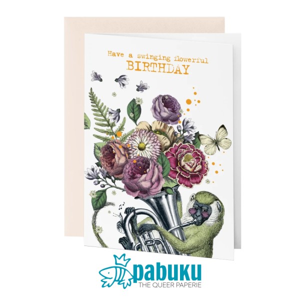 Pabuku Cards - Поздравителна картичка | Have a swinging flowerful BIRTHDAY 1