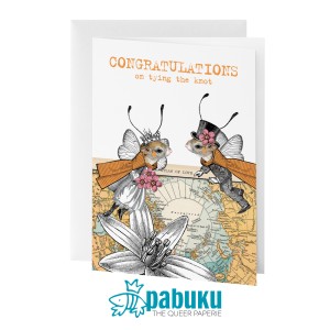 Поздравителна картичка "Congratulations on tying the knot" | Булка и младоженец 
