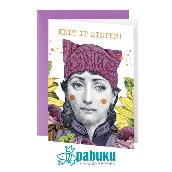 Pabuku Cards - Поздравителна картичка "Knit It Sister"  1