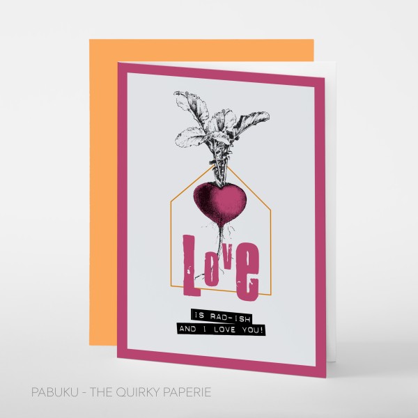 Pabuku Cards - Поздравителна картичка "Love is Rad-ish" 1