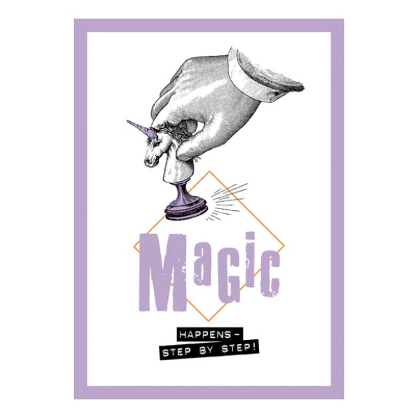 Pabuku Cards - Поздравителна картичка "Magic happens - step by step" 1