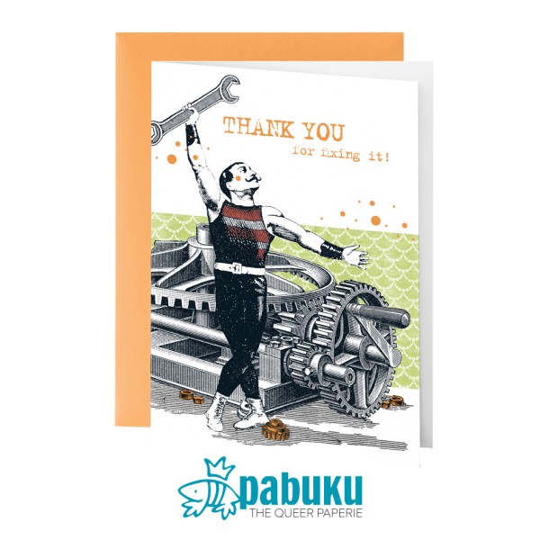 Pabuku Cards - Поздравителна картичка "Thank you for fixing it!" 1