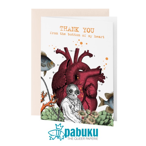 Pabuku Cards - Поздравителна картичка "Thank you from the bottom of my heart" 1