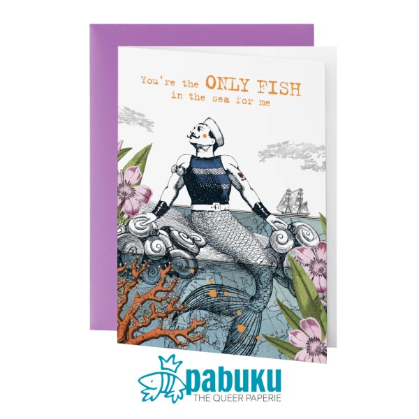 Pabuku Cards - Поздравителна картичка "You"re The Only Fish in the Sea for Me" 1