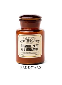 APG810 Apothecary Glass Jar Candle Paddywax - Orange Zest and Bergamot
