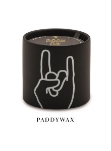 IM0501EU Impressions Ceramic Candle Paddywax 163g - Black - Rock On - Leather and Oakmoss