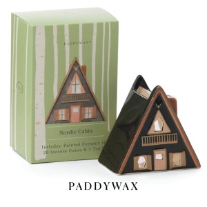 IN0022EU No 01 Nordic Cabin Style Incense and Tea Light Holder 1 Tea Light and 20 Incense Cones