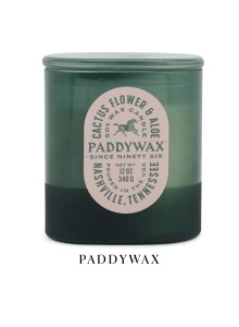 VS1005EU Vista 340g Glass Candle Cactus Green- Cactus Flower and Aloe
