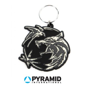 RK39256C Rubber Keychain - The Witcher Wolf Swallow and Star