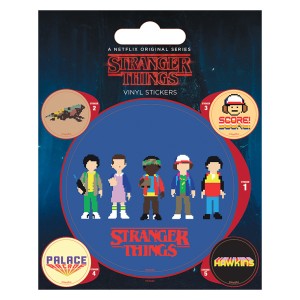 Комплект винилени стикери Stranger Things с формата на аркадна игра