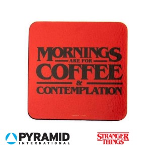 Подложки за чаша Stranger Things  "Сутрините са за кафе и съзерцание"