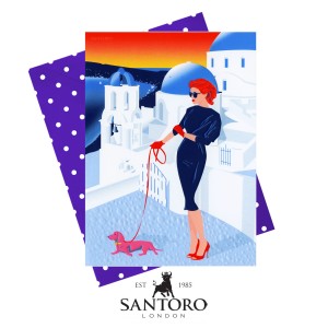 Поздравителна картичка "Санторини"
