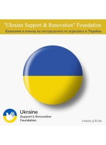 Благотворителна средна значка със знамето на Украйна "Цветове на флага" - гланц 