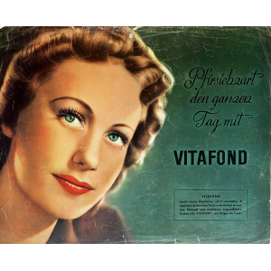 Vintage German ad "Tender as a peach every day with Vitafond" 