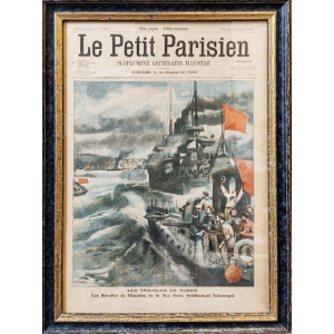 Original vintage newspaper Le Petit Parisien | 1905-12-17 | First Russian revolution | Framed