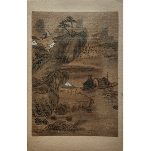 Оригинална картичка с картина от китайското пейзажно изкуство от началото на XX в. | 1