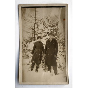 Снимка на двойка в зимна Борисова градина | Рупето и Ричо | 1929-01-30
