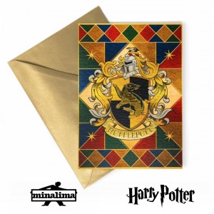 Hufflepuff Crest Foiled Notecard Harry Potter 