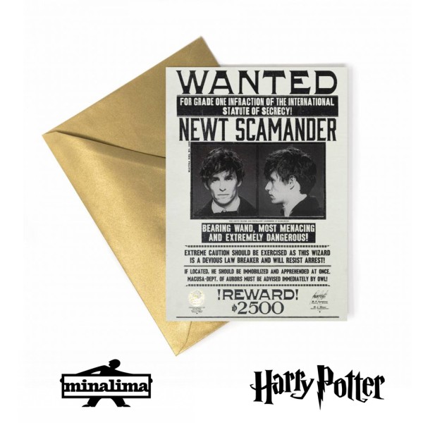 HARRY POTTER - FBCARD03L FB Lenticular Greeting Card - Newt Scamander Wanted Poster 1