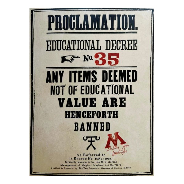 HARRY POTTER - Postcard "Proclamation No.35" 1