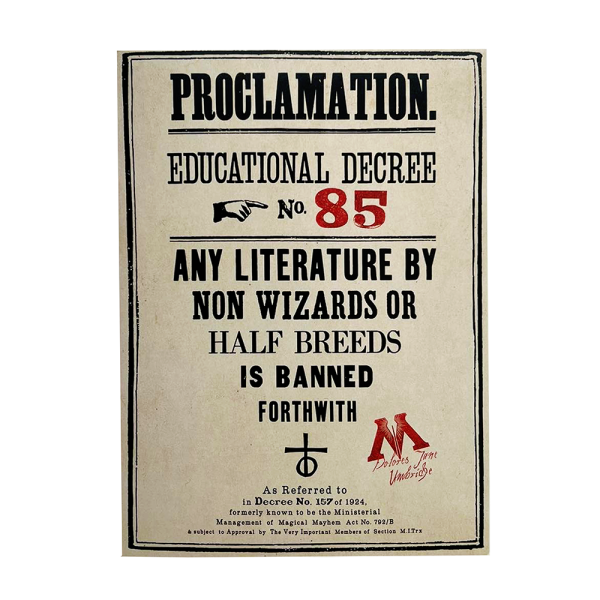 HARRY POTTER - Postcard "Proclamation No.85" 1