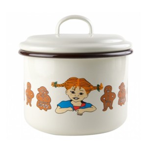 Enamel Jar With Lid Pippi Gingerbread