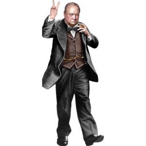 Greeting card and stickers WINSTON CHURCHILL