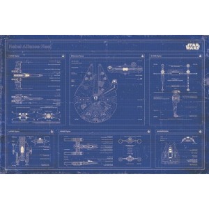 Плакат "Междузвездни войни - план на бунтовническия флот"
