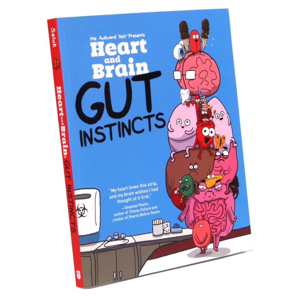 Signed Book | Nick Seluk Heart and Brain Gut Instincts | The Awkward Yeti |  Elephant Bookstore