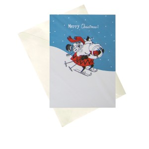 Поздравителна картичка  "Мумин Коледа" - синя