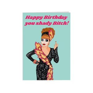 Поздравителна картичка "Честит рожден ден, захабена кучко!"