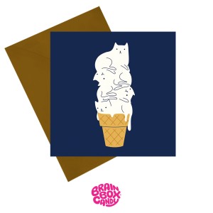 Поздравителна картичка "Сладоледени котки"
