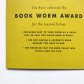 Поздравителна картичка с нашивка "Награда за книжния червей"  4